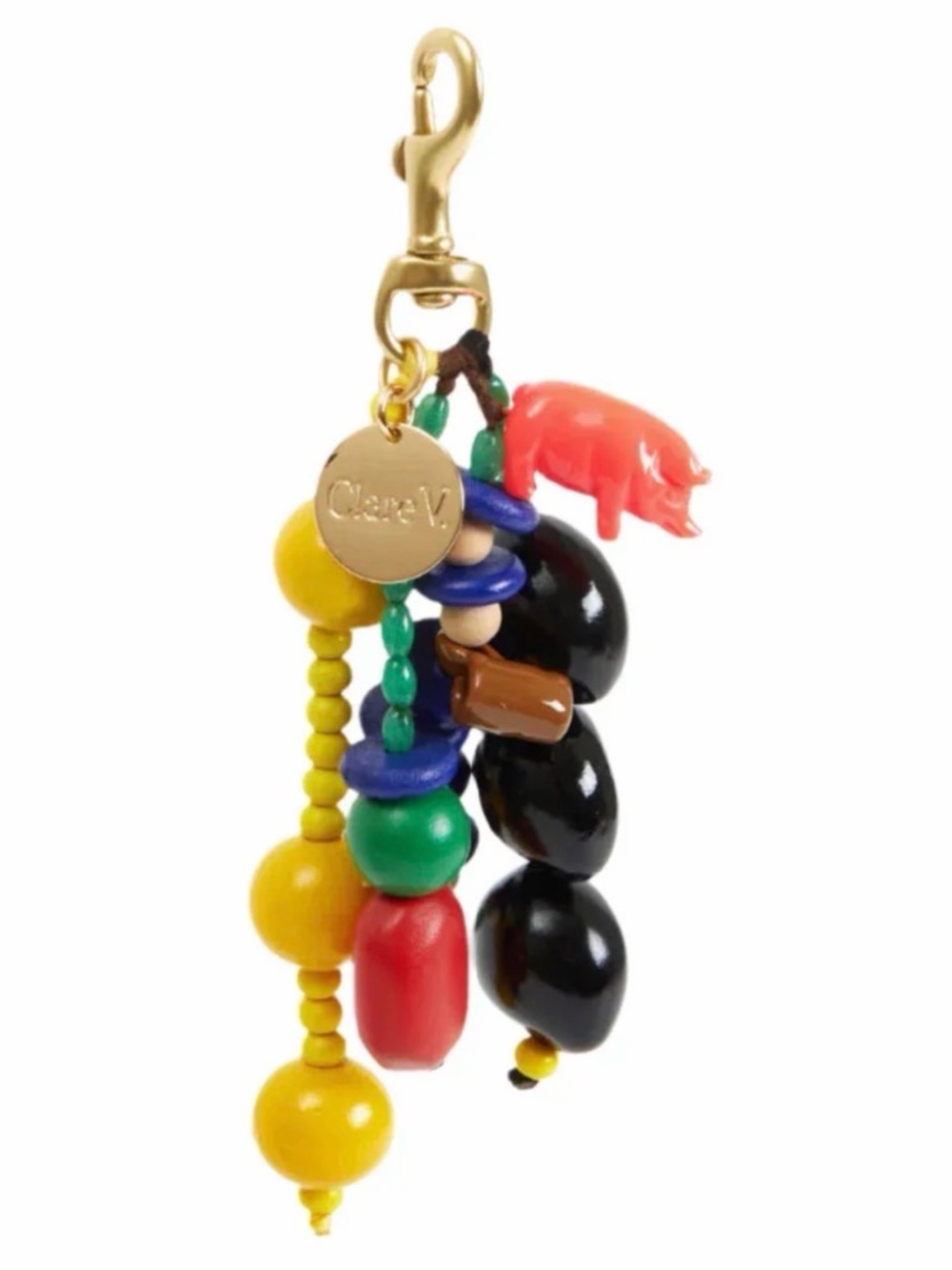 Clare V Multicolor Beaded Keychain Charm